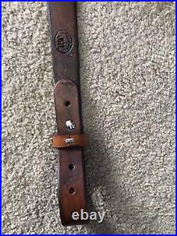 Marlin Brown Custom Leather Rifle Sling Hand Tooled And Made in the USA