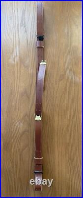Marlin Brown Leather 3 Point Military Style Sling 1894 1895 336 Embossed Brass