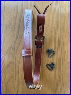 Marlin Brown Leather Adjustable Sling 1 Embossed Logo OEM 1894 1895 336 Swivels