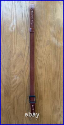 Marlin Brown Leather Adjustable Sling 1 Embossed Logo OEM 1894 1895 336 Swivels