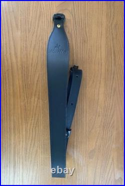 Marlin Leather Rifle Sling Embossed Logo 336 1894 1895 Black With Swivels OEM