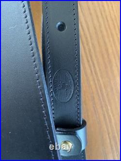 Marlin Leather Rifle Sling Embossed Logo 336 1894 1895 Black With Swivels OEM