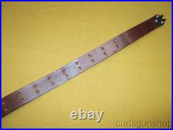 Military Style Rifle Sling 1-1/4 Inch Dark Brown Leather