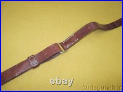 Military Style Rifle Sling 1-1/4 Inch Dark Brown Leather