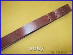 Military Style Rifle Sling 1-1/4 Inch Dark Brown Leather