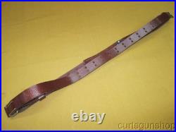 Military Style Rifle Sling 1-1/4 Inch Dark Brown Leather