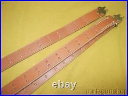 Military Style Rifle Sling 1-1/4 Inch Tan Leather