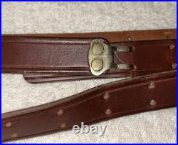 Military Style Rifle Sling 1 Inch Brown Leather