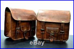 Motorcycle Pouch Genuine Leather 1 Pair Side Pouch Saddlebags Saddle Panniers