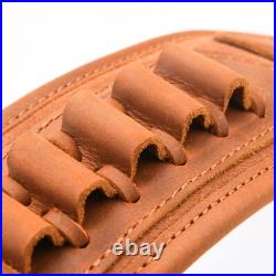 NEW Cow Hide Leather Rifle Shell Holder Sling Strap for. 30-30.308,12GA. 22LR