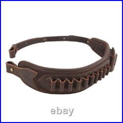 NEW Cow Hide Leather Rifle Shell Holder Sling Strap for. 30-30.308,12GA. 22LR