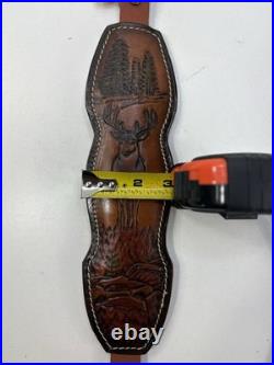 NEW Hunter Rifle Sling Thick Quality Leather Deer Design