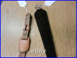 NICE Sharp Shooter 6802 Leather padded rifle Sling With Swivels Buck Etched Ex