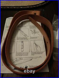 New Old Stock Vintage Marlin Firearms Logo Leather Rifle Sling LOOK