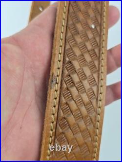 New Pathfinder Tooled Woven Leather Rifle Sling 41 adjustable