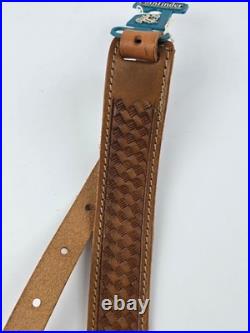 New Pathfinder Tooled Woven Leather Rifle Sling 41 adjustable