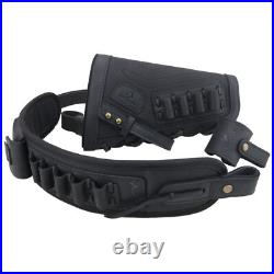 No Drill Hunting Canvas Leather Rifle Buttstock + Sling Strap + Barrel Mount