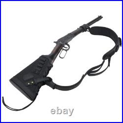 No Drill Leather Gun Sling Loop Mount with Rifle Cheek Rest Shell Holder for