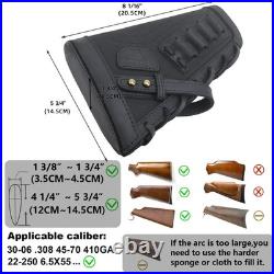 No Drill Leather Gun Sling Loop Mount with Rifle Cheek Rest Shell Holder for