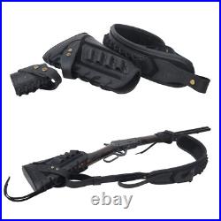 No Drill Leather Gun Sling Strap with Gun Buttstock Sleeve for. 308.30/30.17