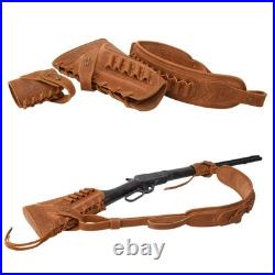 No Drill Leather Gun Sling Strap with Gun Buttstock Sleeve for. 357.30/30