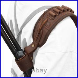 No Drill Leather Gun Sling with Cheek Rest & Shell Holder for. 357 30-30 45-70 1