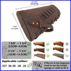 No Drill Leather Gun Sling with Cheek Rest & Shell Holder for. 357 30-30 45-70 1