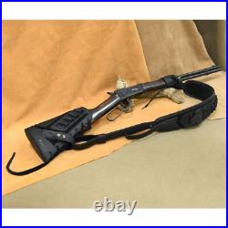 No Drill Leather Rifle Gun Buttstock Cheek Rest with Gun Sling. 22LR. 30/30.308