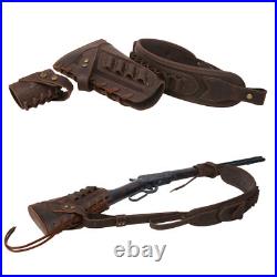 No Drill Leather Rifle Gun Buttstock Cheek Rest with Gun Sling. 30/30.308.22LR
