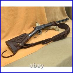 No Drill Leather Rifle Gun Buttstock Cheek Rest with Gun Sling. 30/30.308.22LR