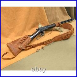 No Drill Leather Rifle Sling with Gun Buttstock for Lever Action. 357.30-30