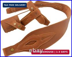 No Drill Leather Rifle Sling with Stock Barrel Mount Universal fit lever Rifles