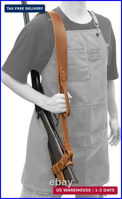 No Drill Leather Rifle Sling with Stock Barrel Mount Universal fit lever Rifles