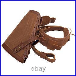 No Drill Leather Shotgun Cheek Rest Stock with Gun Sling Fit 12GA 16GA 20GA