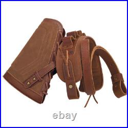 No Drill Leather Shotgun Cheek Rest Stock with Gun Sling Fit 12GA 16GA 20GA