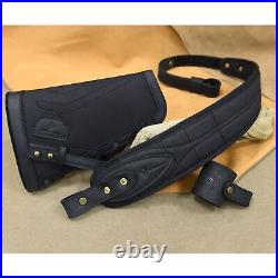 No Drill Needed Leather Hunting Rifle /shotgun Cheek Rest Stock Cover with Sling