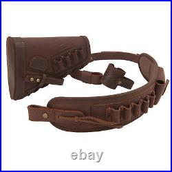 No Drill Needed Leather Rifle Buttstock with Gun Sling for. 357.308.45/70.22