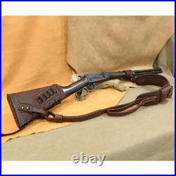 No Drill Needed Leather Rifle Buttstock with Gun Sling for. 357.308.45/70.22