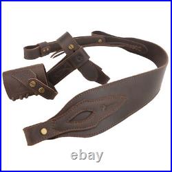 No Drill Set Leather Rifle Harnessed Butt Holder, Sling Loop, Gun Sling Strap