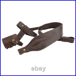 No Drill Set Leather Rifle Harnessed Butt Holder, Sling Loop, Gun Sling Strap
