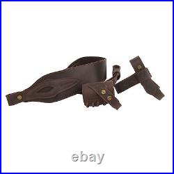 No Drill Set Leather Rifle Harnessed Butt Holder, Sling Loop, Gun Sling Strap