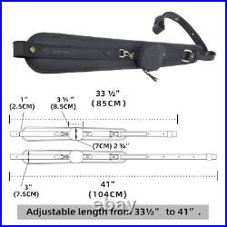 No Drill Set of Canvas Leather Rifle Shotgun Buttstock with Gun Sling Strap