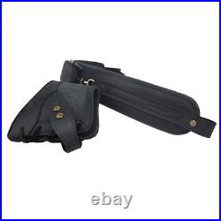 No Drill Set of Canvas Leather Rifle Shotgun Buttstock with Gun Sling Strap