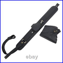 No Drill Set of Canvas Leather Rifle Shotgun Buttstock with Gun Sling Strap