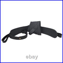 No Drill Set of Canvas Leather Rifle Shotgun Buttstock with Gun Sling Strap