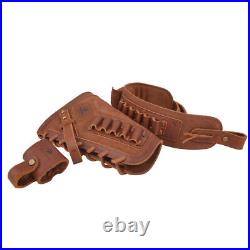 No-Drill Set of Leather Gun Buttstock Cover, Ammo Sling, Barrel Mount for Rifle