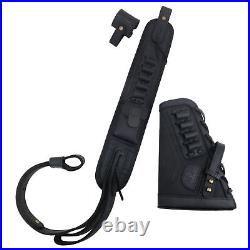 No Drilling Leather Rifle Buttstock, Carry Strap with Sling Loop for. 308.22LR. 357