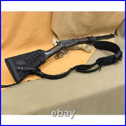 No Drilling Leather Rifle Buttstock, Carry Strap with Sling Loop for. 308.22LR. 357