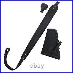 No Drilling Leather Rifle Cheek Rest Buttstock + Sling Strap with Barrel Mount