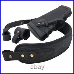 No Drilling Leather Rifle Cheek Rest Buttstock + Sling Strap with Barrel Mount